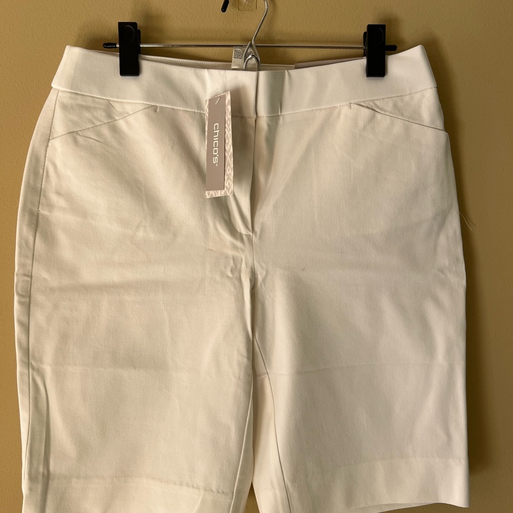 Chico’s Secret Stretch White Bermuda Shorts NWT
